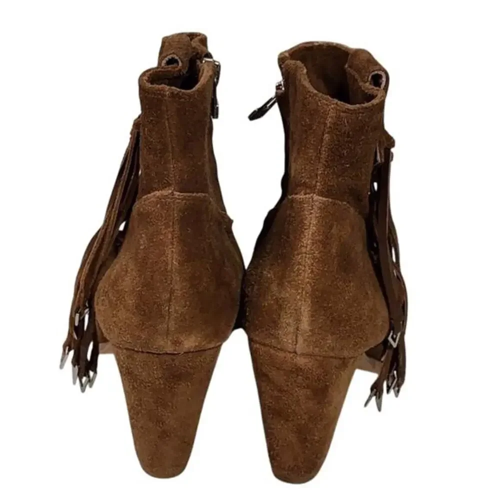 Matisse x Kate Bosworth Emma Suede Side Zip and Tassels Women's Booties size 8.5